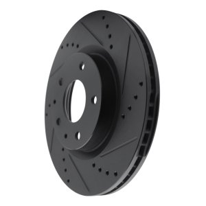 Mazda CX-30 Brake Rotor (1) - Front Right - R1 Concepts - Drilled & Slotted - Black - `19-`25